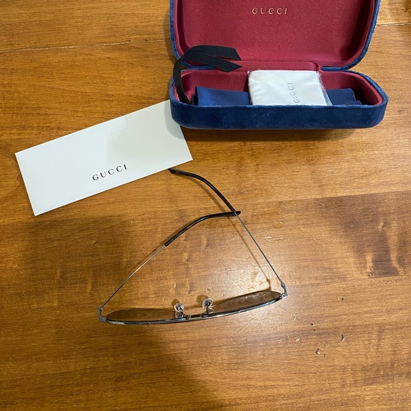 Gucci Aviator frame sunglasses Dark Silver - Picture 3 of 6